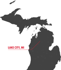 Map of Michigan Lake City